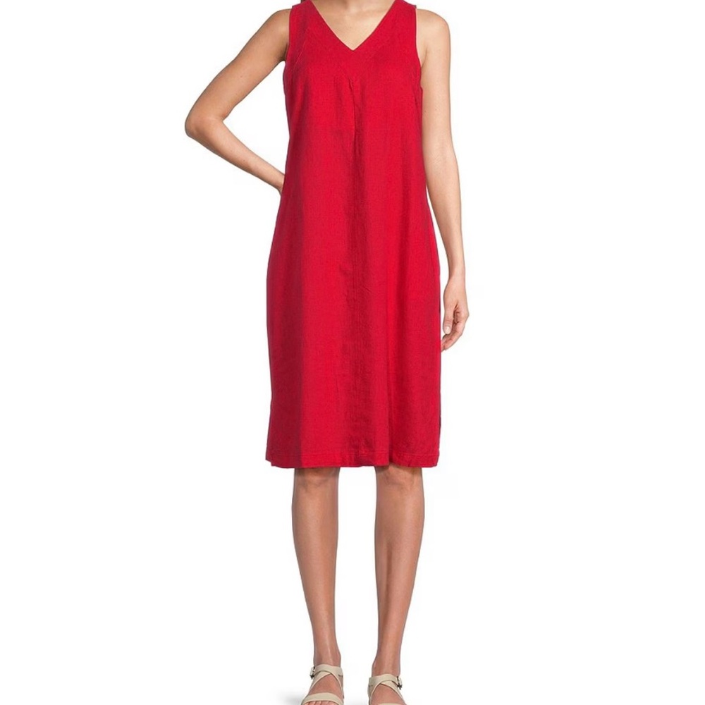 NWT- Westbound red linen midi dress - Picture 1 of 6